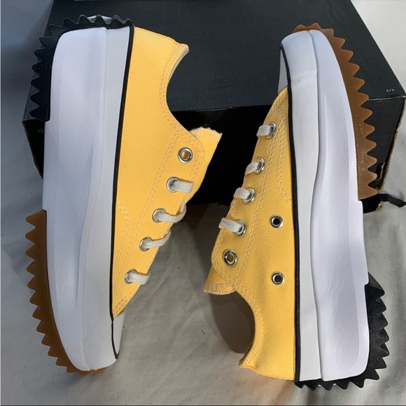 Converse Run Star Hike Ox Citron Yellow White Black Platform Shoes Womans 5.5 - Picture 4 of 8